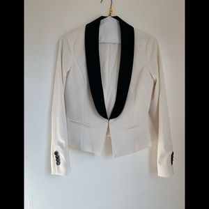 Ann Taylor White blazer with Black lapel